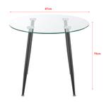 [en.casa] Glazen tafel Humppila rond 75x87 cm zwart en trans, Huis en Inrichting, Tafels | Eettafels, Verzenden, Nieuw