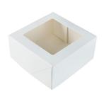 Taartdoos met venster 19x19x9cm. Wit 50st, Nieuw, Verzenden