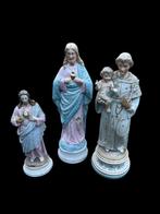Set van 3 beelden - Heilig Hart (2) - Antonius van Padua -, Antiek en Kunst