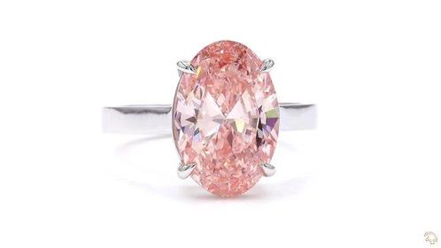 Ring - 18 karaat Witgoud - 5.02ct. tw. Roze Diamant (Fancy, Sieraden, Tassen en Uiterlijk, Ringen