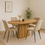 Mangohouten Eettafel Mick capsule 160×90 cm, Huis en Inrichting, Tafels | Eettafels, Verzenden, Nieuw, Industriële meubels, Overige vormen
