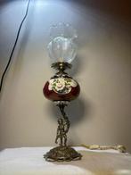 Lamp - Antieke Tafellamp met Putti – Geschilderde