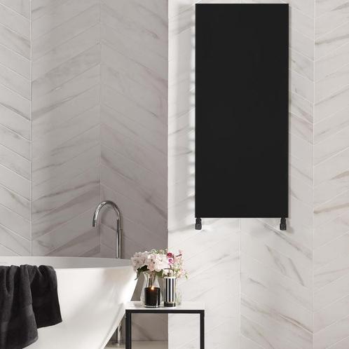 600x1600 - 1072 watt | handdoekradiator vlak mat zwart zij-, Doe-het-zelf en Verbouw, Verwarming en Radiatoren, Radiator, Nieuw