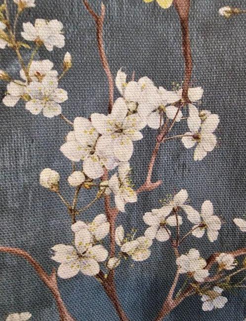 Exclusieve bloemenstof met amandelbloesem, suikerpapier -, Antiek en Kunst, Antiek | Kleden en Textiel