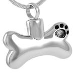 Ashanger, assieraad, asketting botje met hondenpoot RVS, Sieraden, Tassen en Uiterlijk, Nieuw