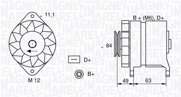 Dynamo / Alternator FIAT 131 (1.4 Mirafiori,1.4 Super Mir..., Auto-onderdelen, Motor en Toebehoren, Nieuw, Ophalen of Verzenden