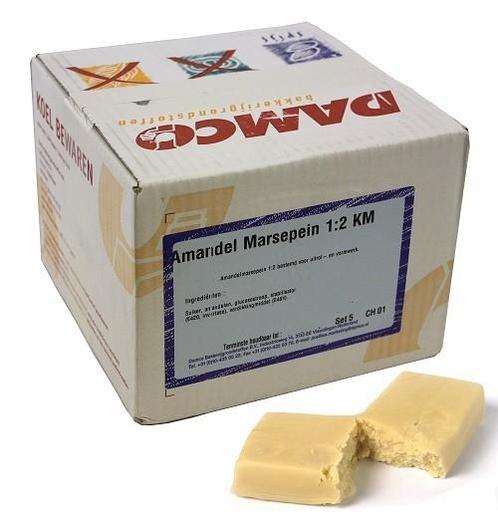 Amandel Marsepein 1:2 Naturel KM (vorm/vul kw.) Damco 10kg, Hobby en Vrije tijd, Taarten en Cupcakes maken, Nieuw, Verzenden