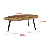 [en.casa] Salontafel Viborg ovaal 109,5x59,5x39,5 cm houtkle, Verzenden, Nieuw
