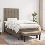 vidaXL Boxspring met matras stof taupe 90x200 cm, Huis en Inrichting, Slaapkamer | Bedden, 90 cm, Eenpersoons, Verzenden, Nieuw