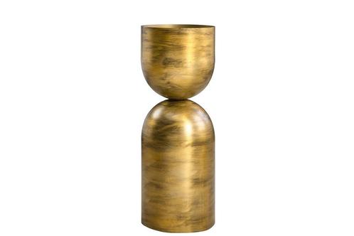 Vaas SANDGLASS L 55cm ijzer messing - 44870, Huis en Inrichting, Woonaccessoires | Vazen, Ophalen of Verzenden