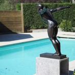 Bronzen duiker - Tuinbeeld - Zwembad beeld - Tuindecoratie, Tuin en Terras, Verzenden, Nieuw, Metaal, Mensenbeeld