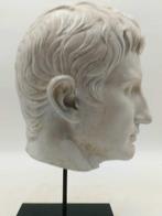 sculptuur, Testa di Augusto - 39 cm - marmerstof, Antiek en Kunst