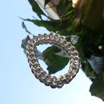 Zilveren robuuste gourmetschakel armband | 21 cm, Gebruikt, Ophalen of Verzenden, Zilver, Overige kleuren