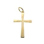 Gouden hanger van een kruis; Deels gematteerd