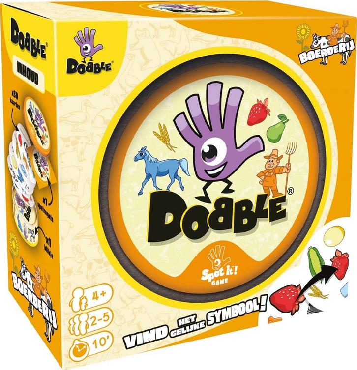 Dobble Boerderij - Kaartspel, Hobby en Vrije tijd, Gezelschapsspellen | Kaartspellen, Zo goed als nieuw, Ophalen of Verzenden