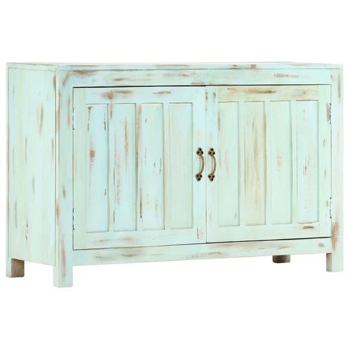 vidaXL Dressoir 110x35x70 cm massief mangohout lichtblauw, Huis en Inrichting, Kasten | Dressoirs, 25 tot 50 cm, Nieuw, 100 tot 150 cm