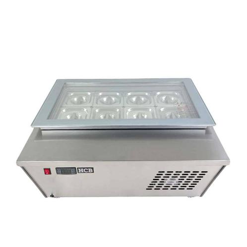 HCB Opzet schepijsvitrine - 8 x 1/6 GN - 80,5 cm - 230V, Zakelijke goederen, Horeca | Keukenapparatuur, Nieuw in verpakking, Koelen en Vriezen