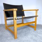 Safari stoel Hyllinge Møbler Denemarken hout canvas 70s, Huis en Inrichting, Fauteuils, Gebruikt, Verzenden, Minder dan 75 cm