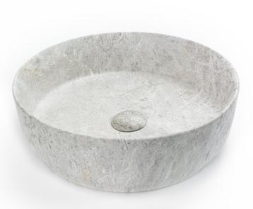 Keramische Waskom Grijs – Marmerlook – Ø39 cm – Inclusief Kl beschikbaar voor biedingen
