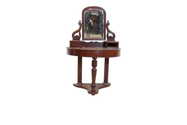 Antieke Biedermeier kaptafel / toiletmeubel met draaibare sp, Huis en Inrichting, Tafels | Kaptafels, Ophalen of Verzenden