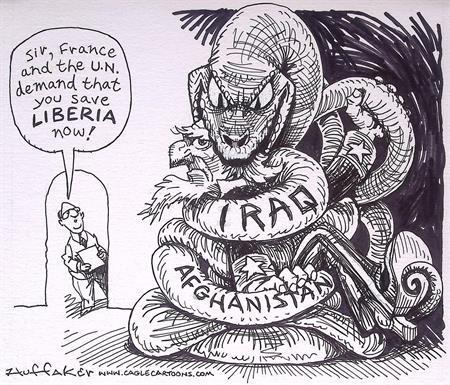 Pentekening Amerika - Liberia (lijst optie, Tekeningen), Antiek en Kunst, Kunst | Tekeningen en Foto's, Verzenden