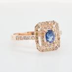 Zonder Minimumprijs - Ring 14 kt. - 1.08ct. tw. Saffier, Sieraden, Tassen en Uiterlijk, Ringen, Nieuw