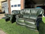 Bankstel Springvale Chesterfield Sarah bank + fauteuil leer, Huis en Inrichting, Design, Zo goed als nieuw, Rechte bank, Leer