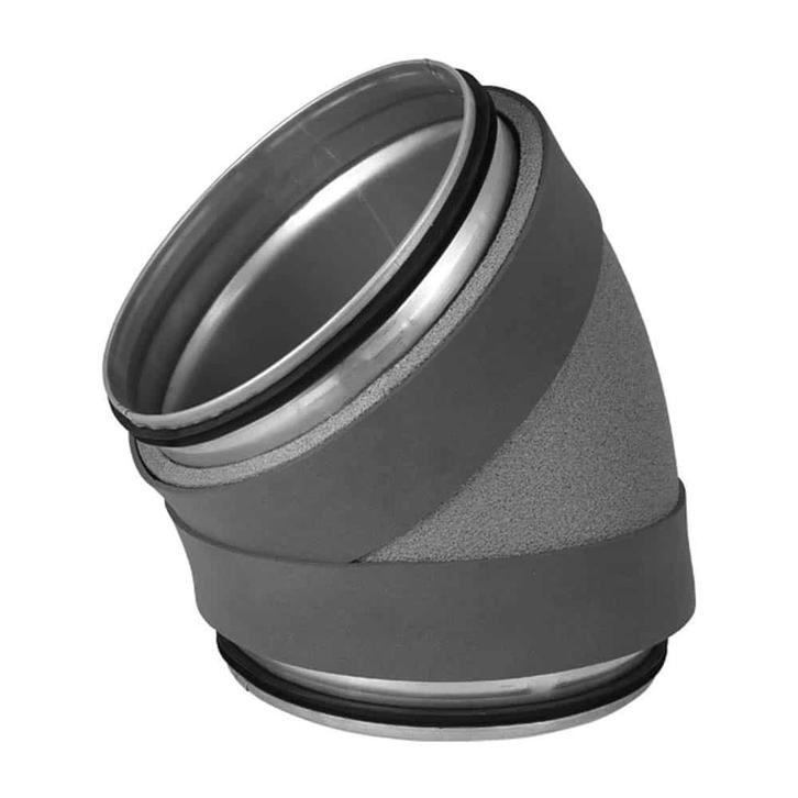 Thermoduct geisoleerde Spiro bocht Ø 125 mm 45 graden, Doe-het-zelf en Verbouw, Ventilatie en Afzuiging, Ophalen of Verzenden