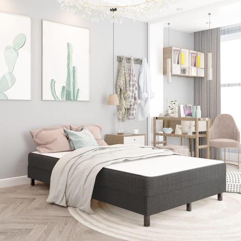 vidaXL Boxspring stof donkergrijs 120x200 cm, Huis en Inrichting, Slaapkamer | Bedden, 120 cm, 200 cm, Grijs, Twijfelaar, Nieuw