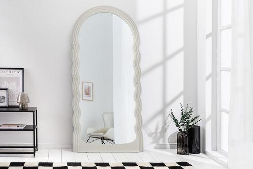 Design Wandspiegel WAVE 160cm Witte Ronde Boogspiegel -, Huis en Inrichting, Woonaccessoires | Spiegels, Ophalen of Verzenden