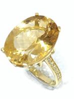 Ring - 14 karaat Geel goud Citrien - Diamant
