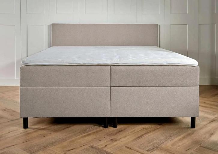 Opberg Boxspring Eefje - Beige - 160 x 200 cm, Huis en Inrichting, Slaapkamer | Boxsprings, 200 cm, Beige, Nieuw, 160 cm, Verzenden