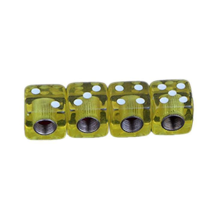 TT-products ventieldoppen Dice Clear Yellow dobbelstenen 4, Auto diversen, Auto-accessoires, Ophalen of Verzenden