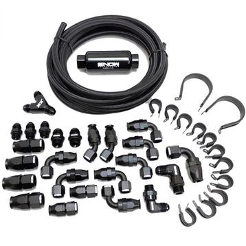 Snow Performance 8AN Braided Stainless Fuel Line Kit - Black beschikbaar voor biedingen