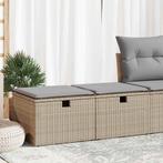 vidaXL 2-delige Loungeset met kussens poly rattan acacia, Verzenden, Nieuw, Rotan, Loungeset