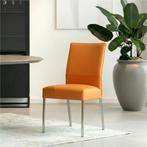 Set van 6 Leren eetkamerstoelen Real - Toledo Mandarin, Ophalen of Verzenden, Nieuw, Leer