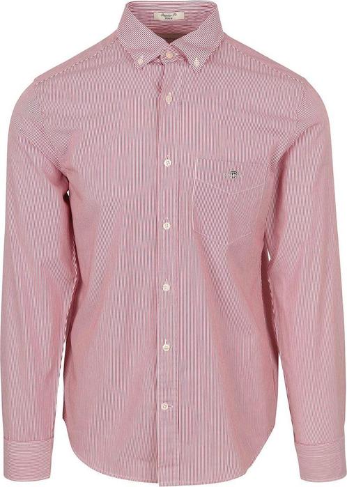 Gant Poplin Banker Overhemd Streep Rood maat XL Heren, Kleding | Heren, Overhemden, Rood, Nieuw, Verzenden