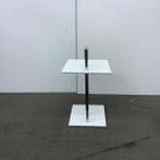 Design bijzettafel Eileen Gray, 36x41 cm, wit - chroom