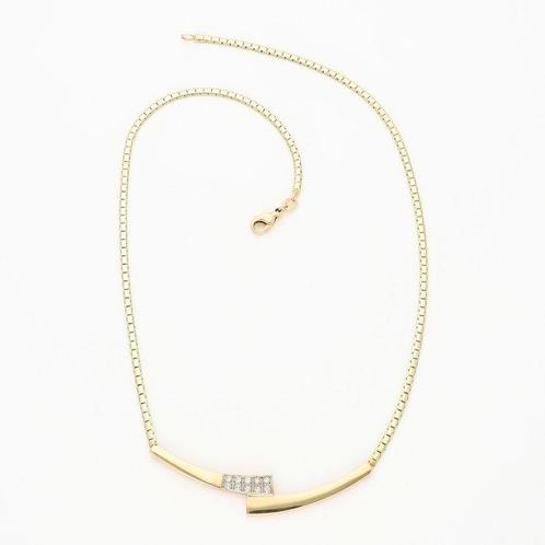 Halsketting - 14 karaat Geel goud Diamant (Natuurlijk), Sieraden, Tassen en Uiterlijk, Kettingen