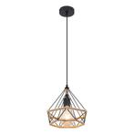 Hanglamp ULLEU 25.0 cm 1-lichts Zwart, Bruin, Huis en Inrichting, Lampen | Hanglampen, Ophalen of Verzenden, Nieuw, Metaal, Minder dan 50 cm