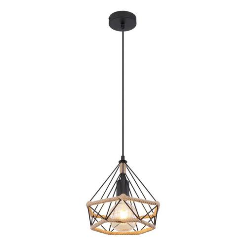 Hanglamp ULLEU 25.0 cm 1-lichts Zwart, Bruin, Huis en Inrichting, Lampen | Hanglampen, Metaal, Minder dan 50 cm, Ophalen of Verzenden