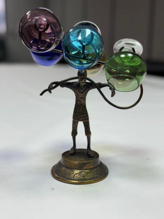 Drinkservies voor 6 - Brons - Bronzen steun met 25, Antiek en Kunst, Curiosa en Brocante