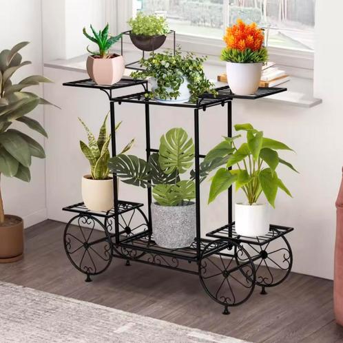 Grote Plantenstandaard - Nieuwe Tuinkar van Smeedijzer, Tuin en Terras, Bloembakken en Plantenbakken, Nieuw, Metaal, Binnen, Balkon
