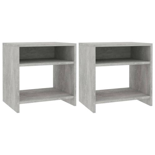 vidaXL Nachtkastjes 2 st 40x30x40 cm bewerkt hout betongrijs, Huis en Inrichting, Slaapkamer | Nachtkastjes, Nieuw, Minder dan 45 cm