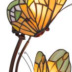 Tiffany dubbele vlinderlamp – Amber, Groen &amp; Wit Glas, Verzenden, Nieuw