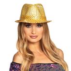 Carnaval verkleed trilby hoedje met gouden pailletten - Fe.., Verzenden, Nieuw