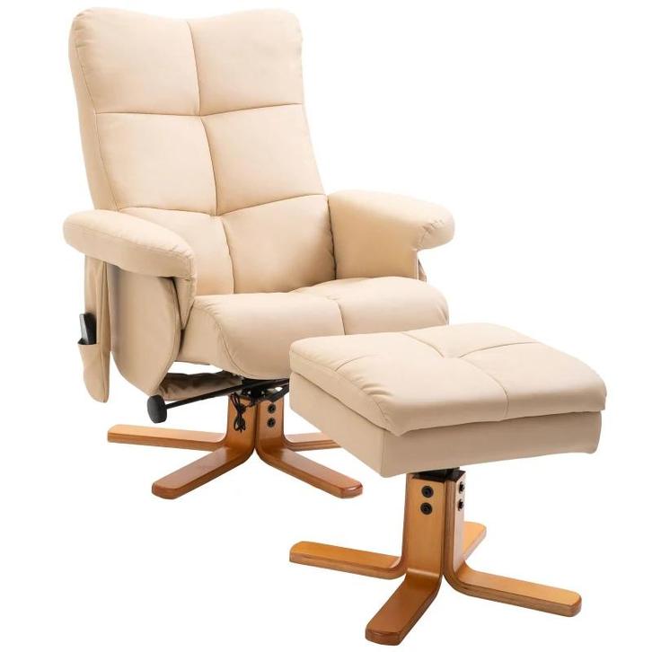 TRUUSK Relaxfauteuil Met Ligfunctie Massagestoel Met Voetenb, Huis en Inrichting, Fauteuils, Nieuw, Verzenden
