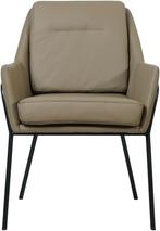 Taupe leren industriële design eetkamerstoel - Toledo Leer M, Huis en Inrichting, Stoelen, Overige kleuren, Nieuw, Leer, Ophalen of Verzenden