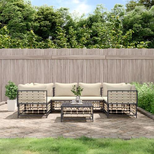 vidaXL 7-delige Loungeset met kussens poly rattan, Tuin en Terras, Tuinsets en Loungesets, Loungeset, Nieuw, Rotan, Verzenden