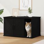 vidaXL Kattenhuis Zwart 85 x 55 x 50 cm Bewerkt hout, Dieren en Toebehoren, Verzenden, Nieuw